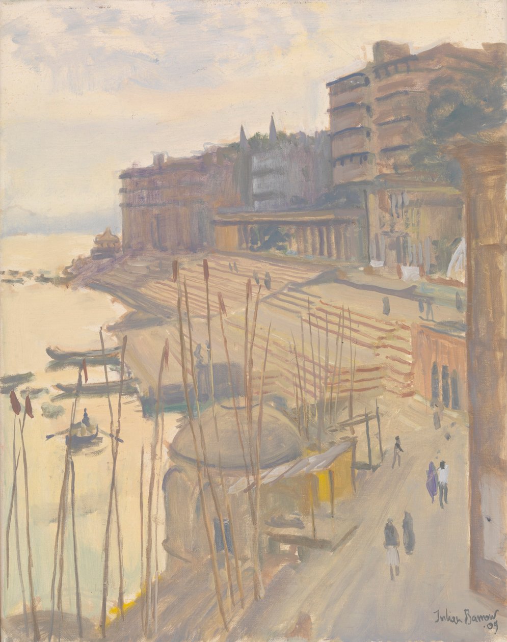 Ganges ved Varanesi, 2009 af Julian Barrow
