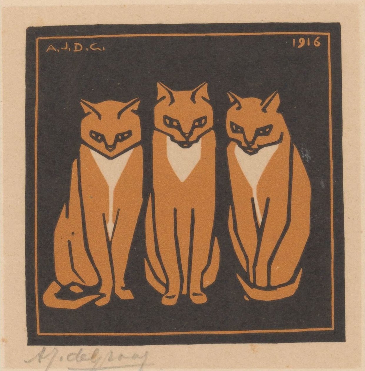 Tre katte af Julie de Graag (signed by artist)