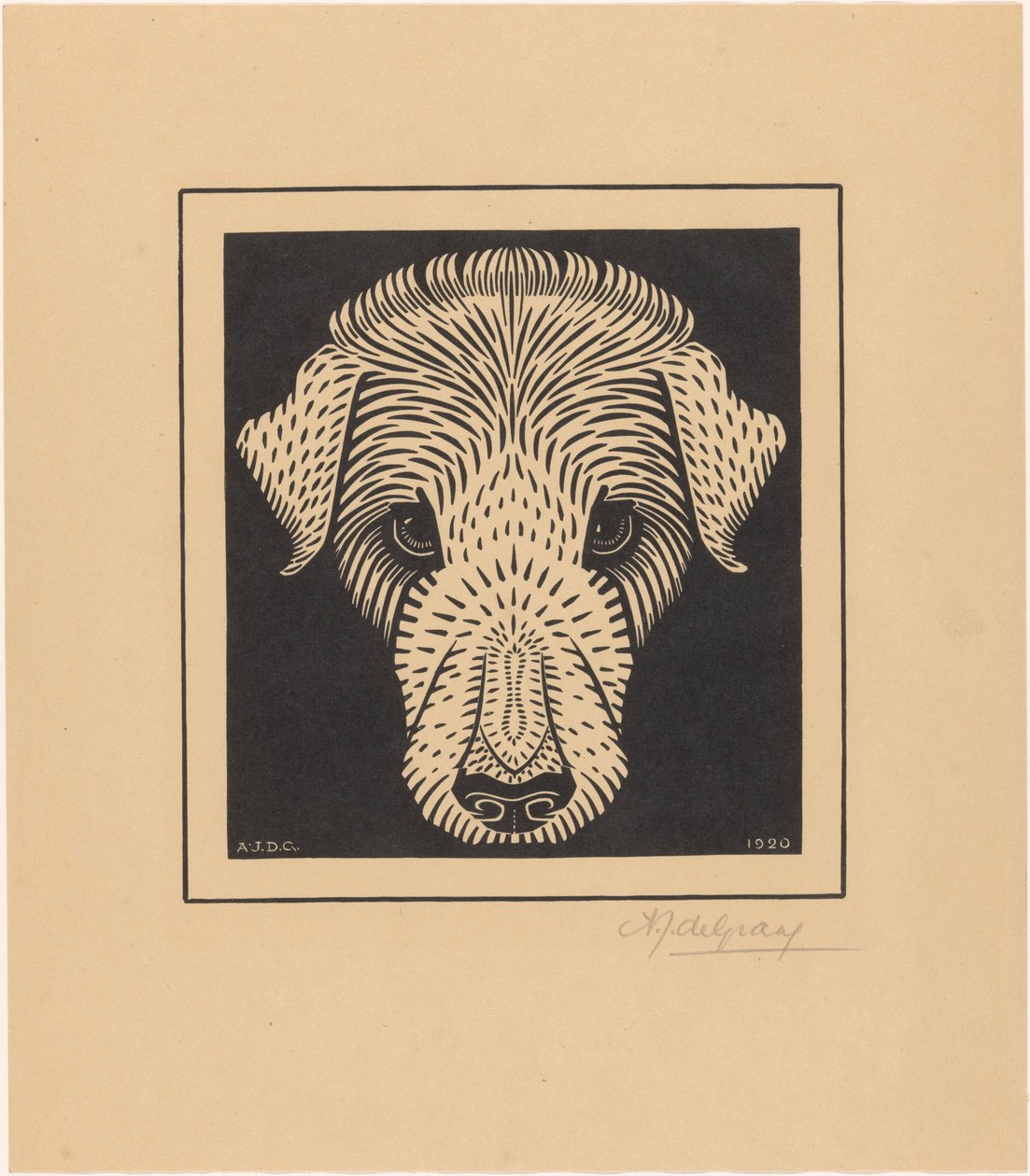hundehoved af Julie de Graag (signed by artist)