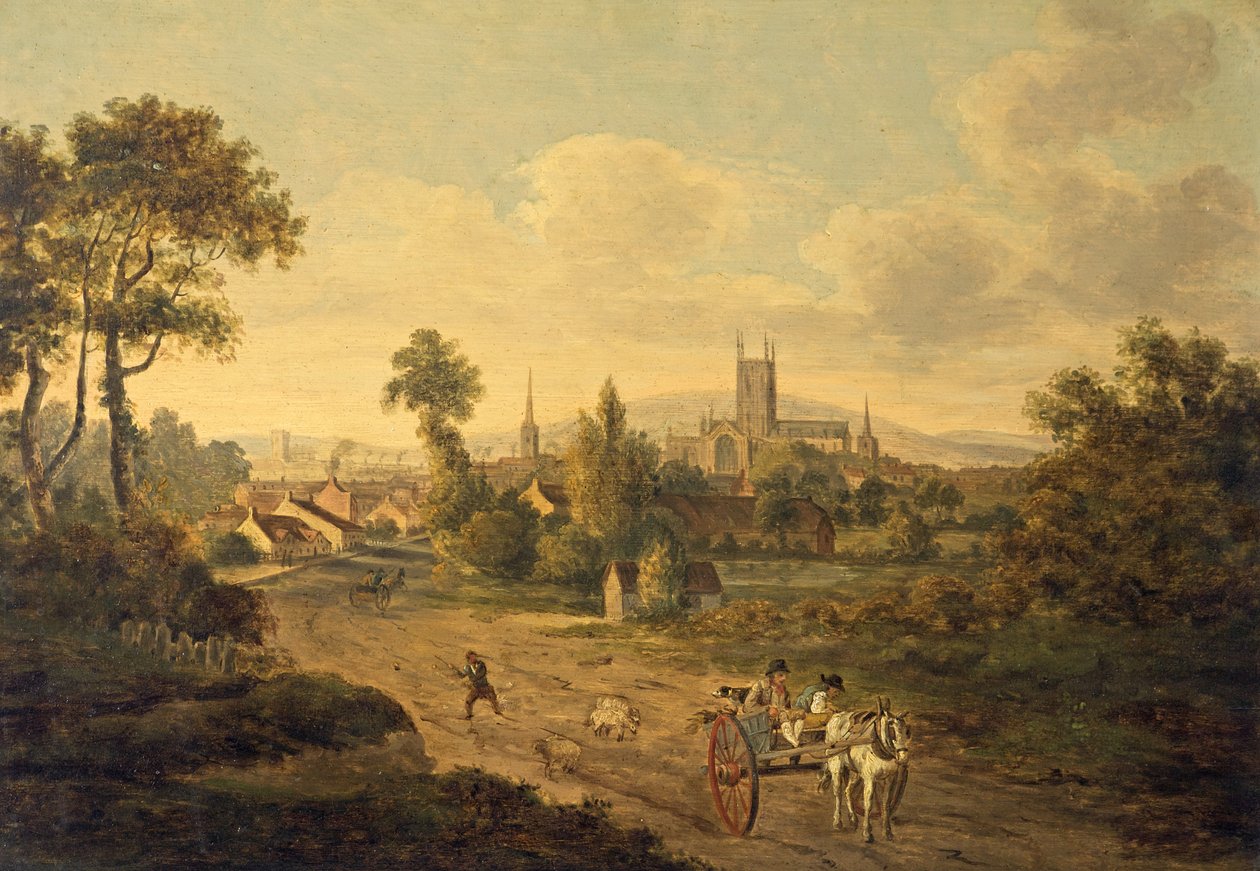 Gloucester fra St Mary Magdalen, c.1780 af Julius Caesar Ibbetson