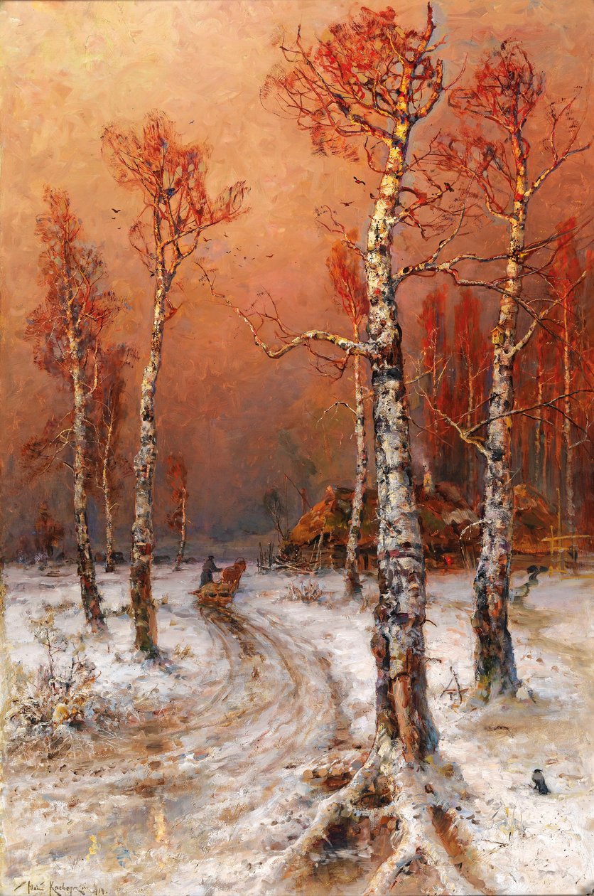 Vinterstemning med tårne af Julius Sergius von Klever