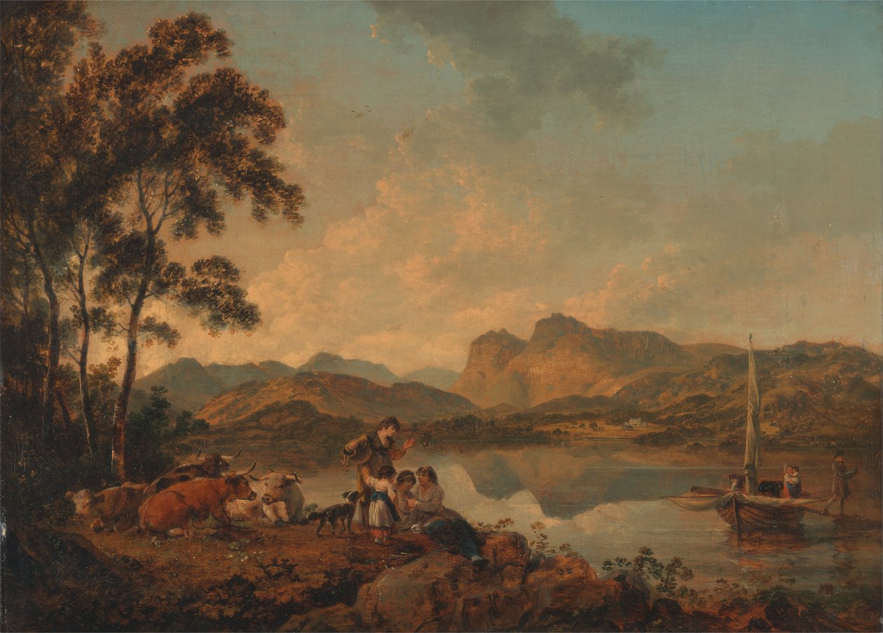 Langdale Pikes fra Lowood af Julius Caesar Ibbetson