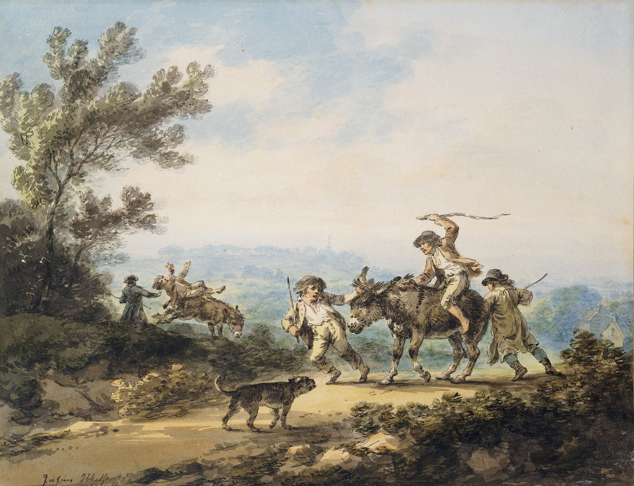 Det genstridige æsel, 1798 af Julius Caesar Ibbetson