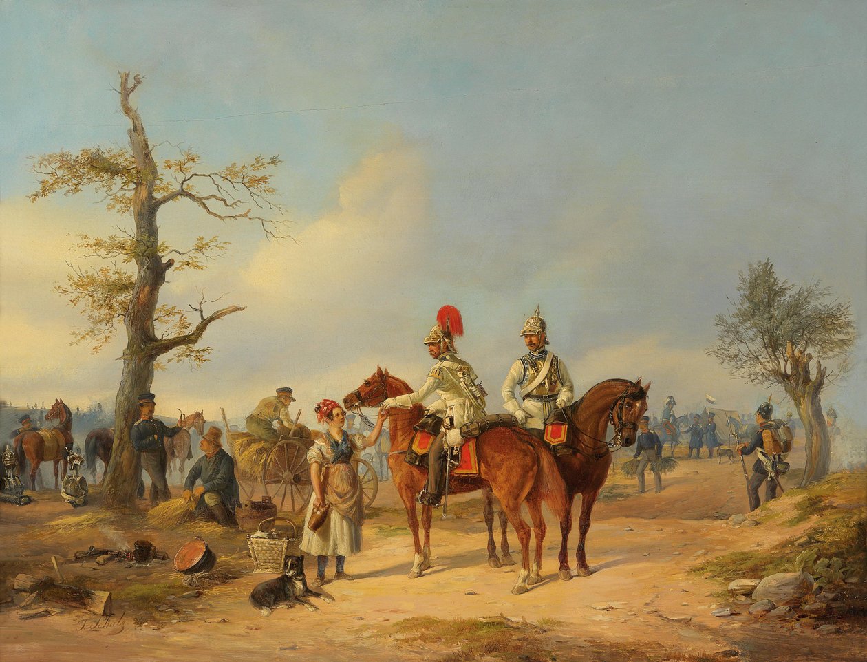 Sutler og preussiske Cuirassiers af Julius Carl Schulz