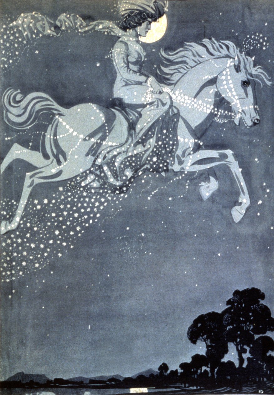 Nattevandreren, slutningen af det 19. århundrede (illustration) af Julius Diez
