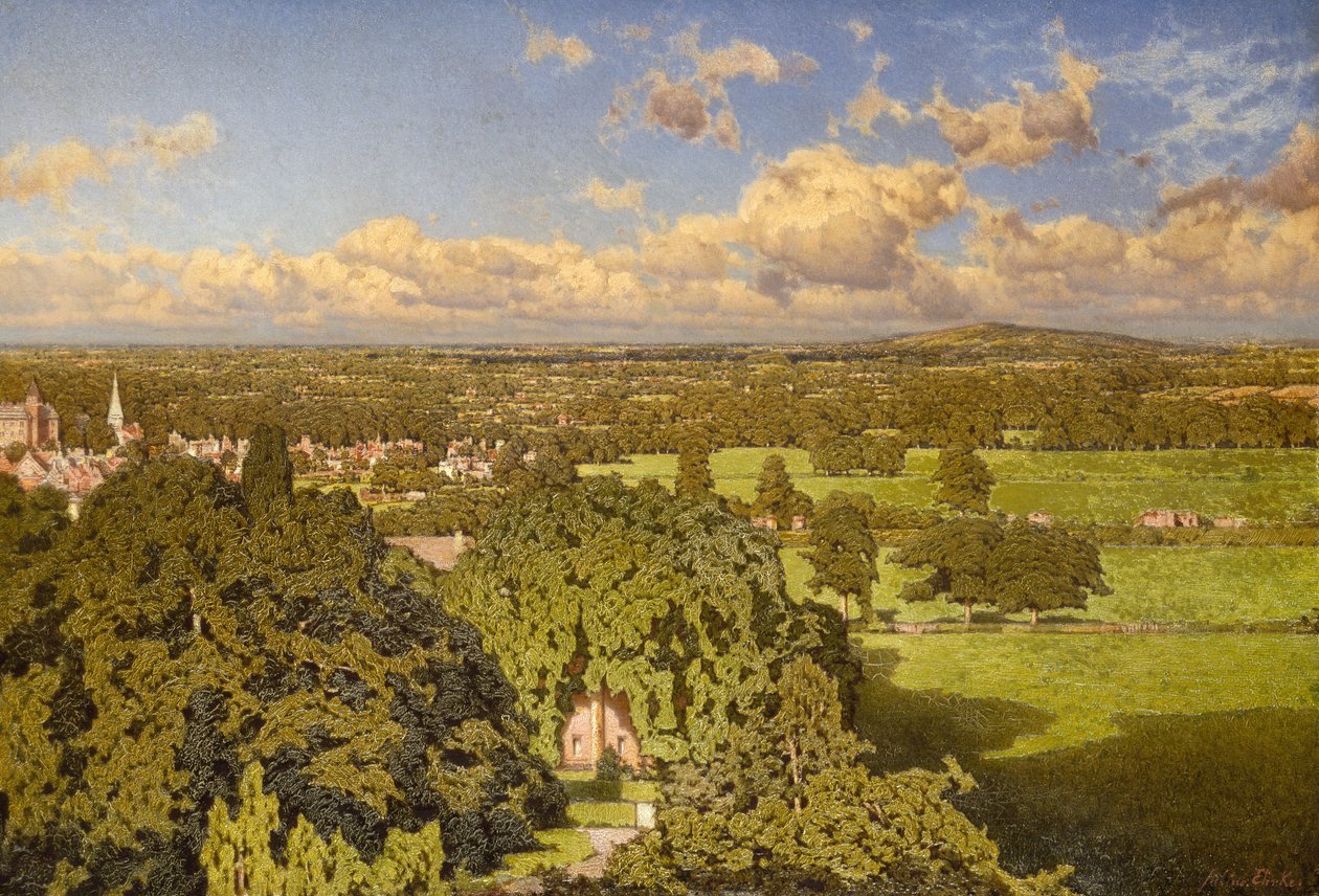 En udsigt fra Malvern (olie på lærred) af Julius Ehrke