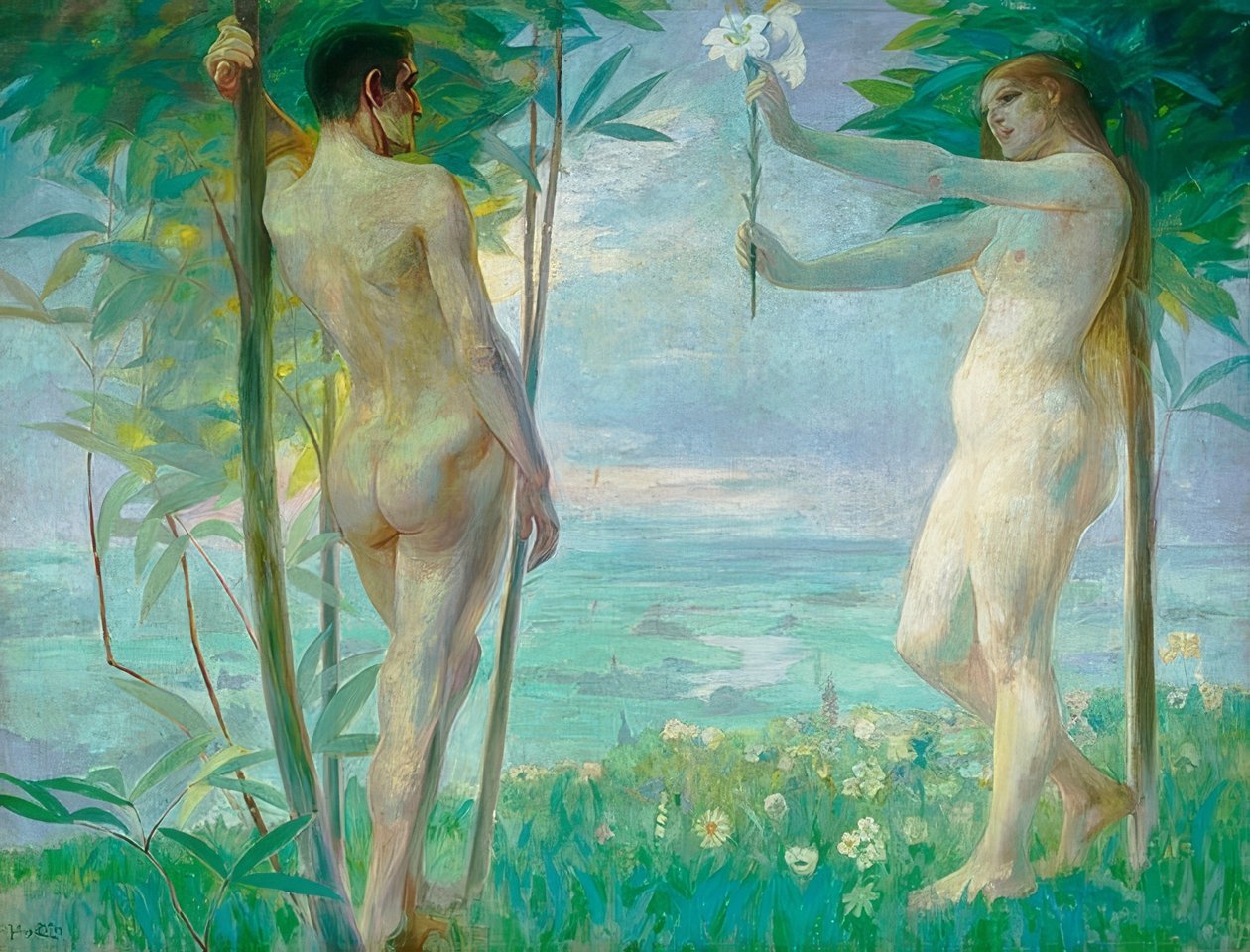 Adam og Eva af Julius Exter