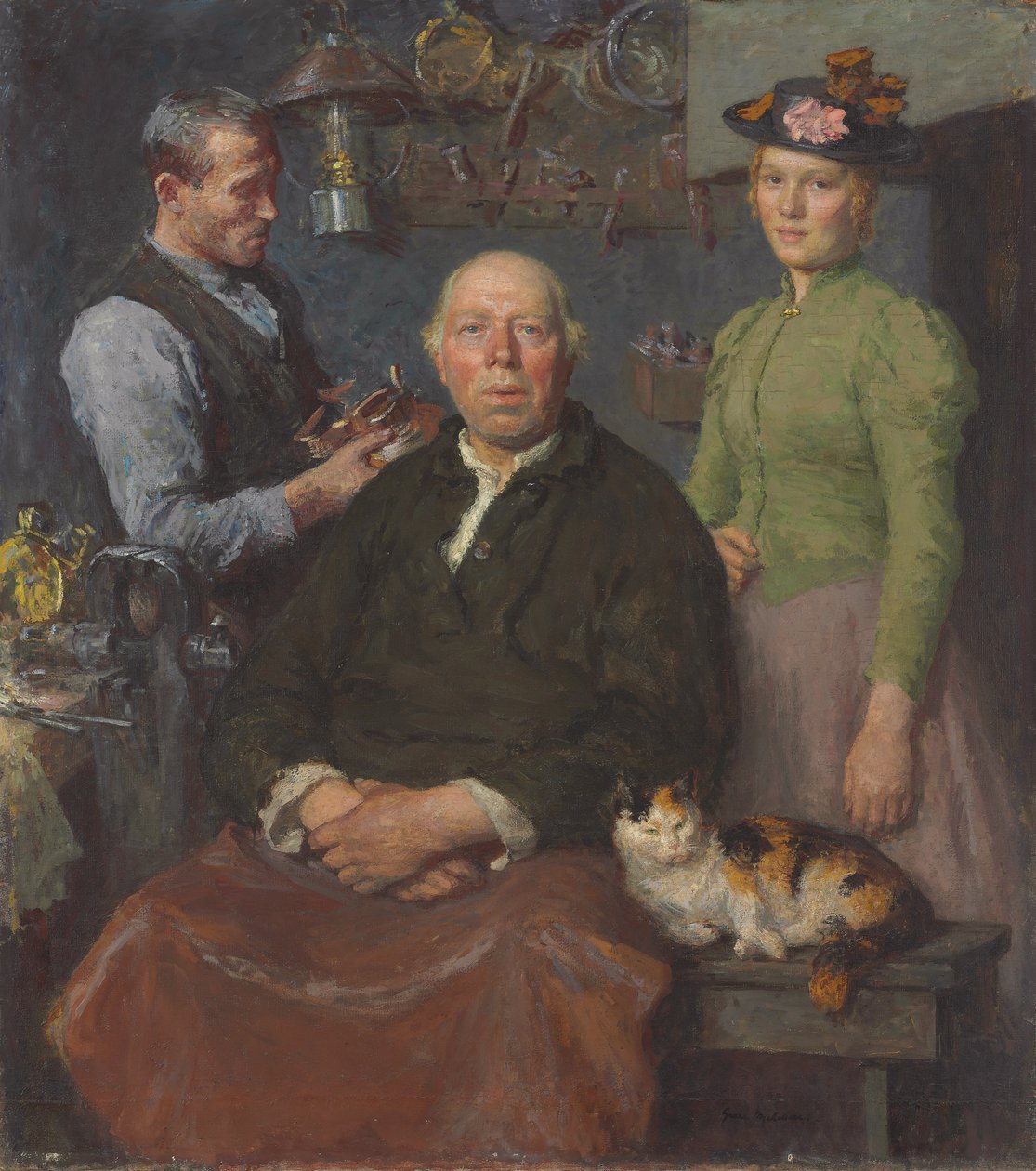 The Smithy, ca. 1910 (olie på lærred) af Julius Gari Melchers