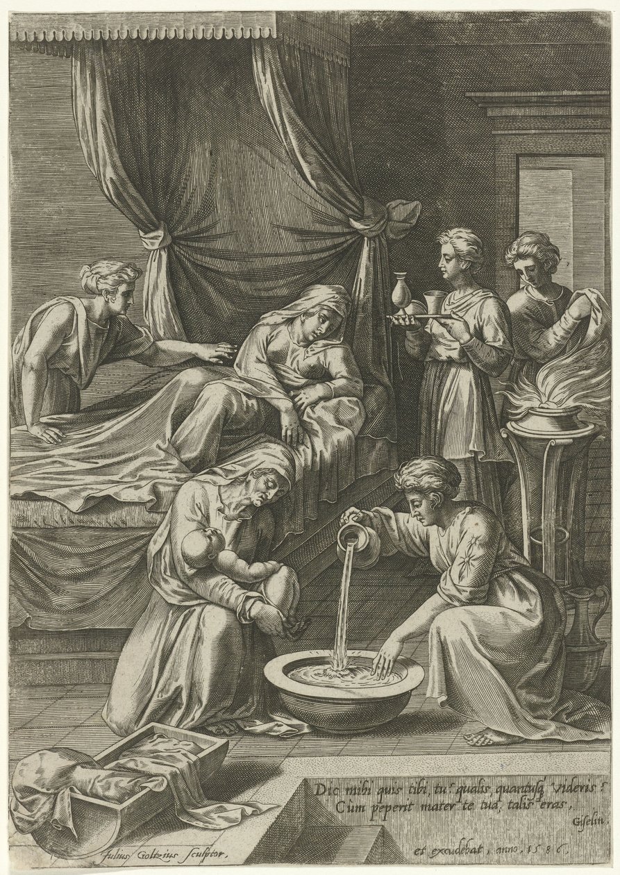 Jomfru Marias fødsel af Julius Goltzius