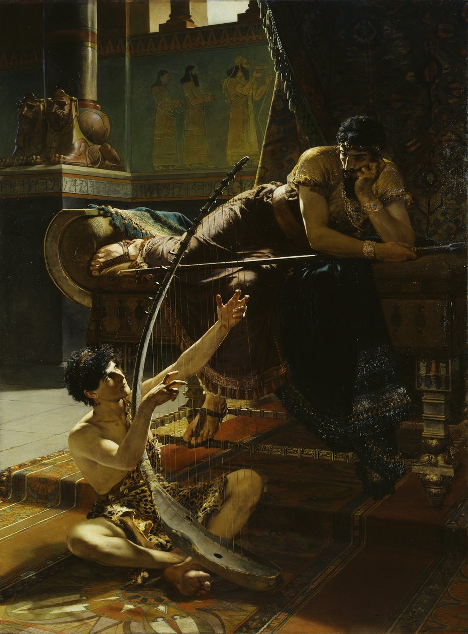 David og Saul, 1885 af Julius Kronberg