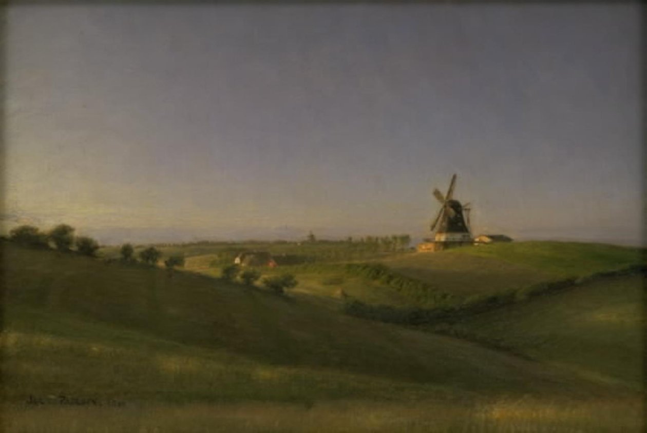 Landscape at Kolding, Jutland, at Sunset af Julius Paulsen