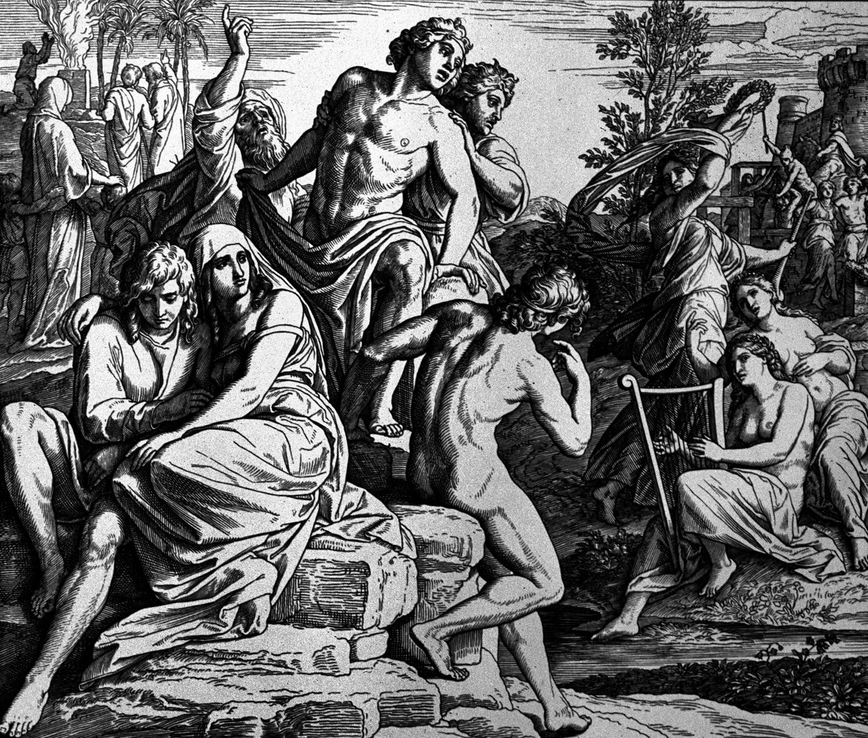 Syntiä tehneet enkelit af Julius Schnorr von Carolsfeld