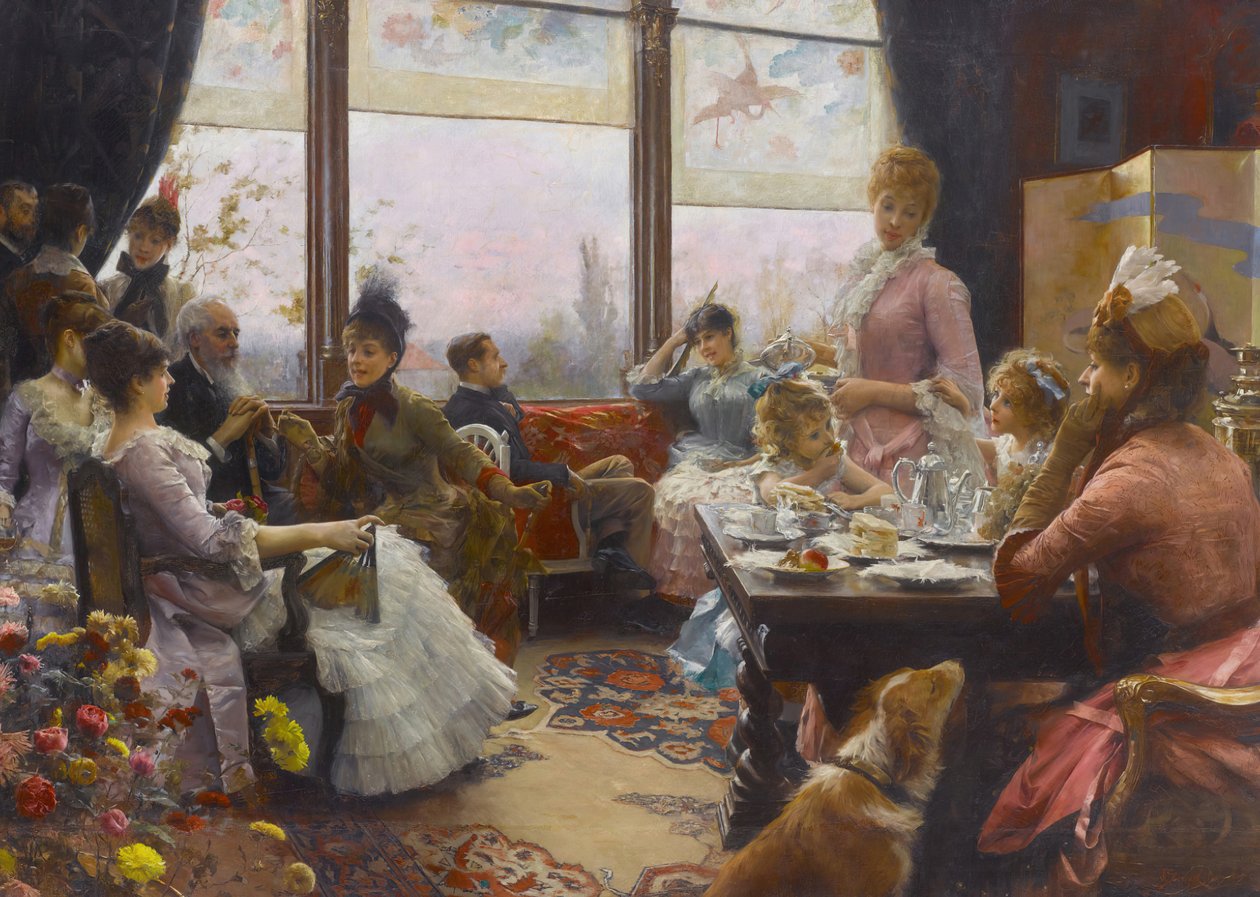 Fem timers te, 1883-1884. af Julius Stewart