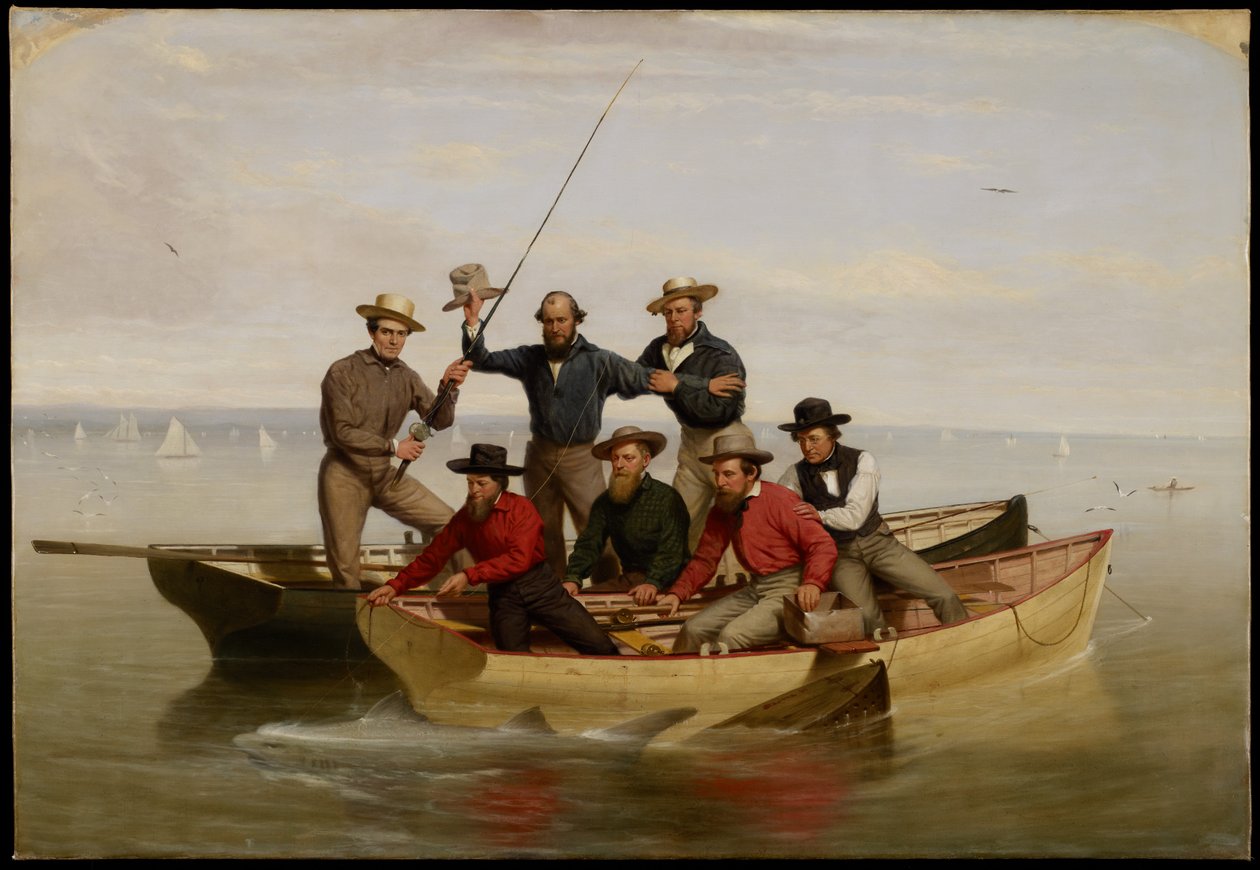 En fiskefest ud for Long Island, 1860 af Junius Brutus Stearns