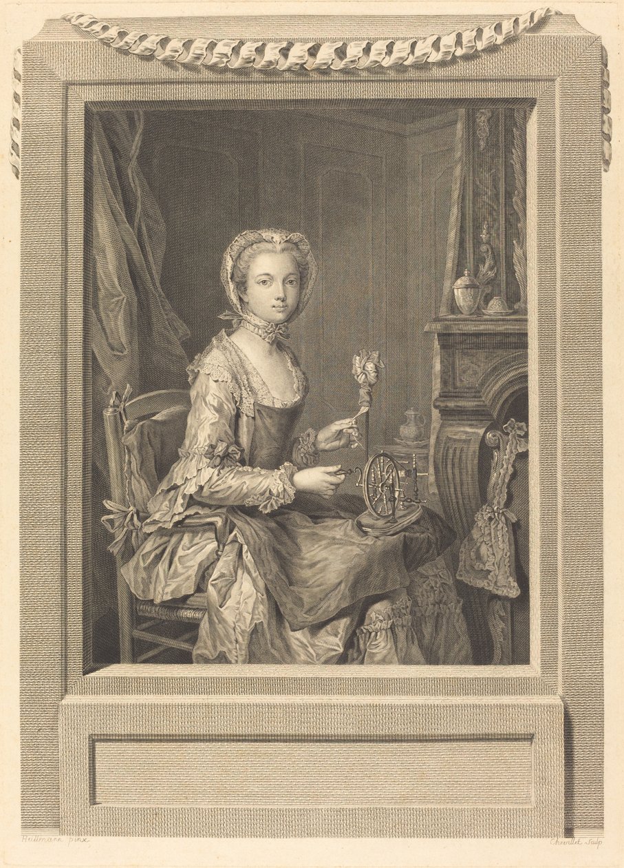 Frøken Hans Søster af Juste Chevillet after Jean Gaspard Heilmann