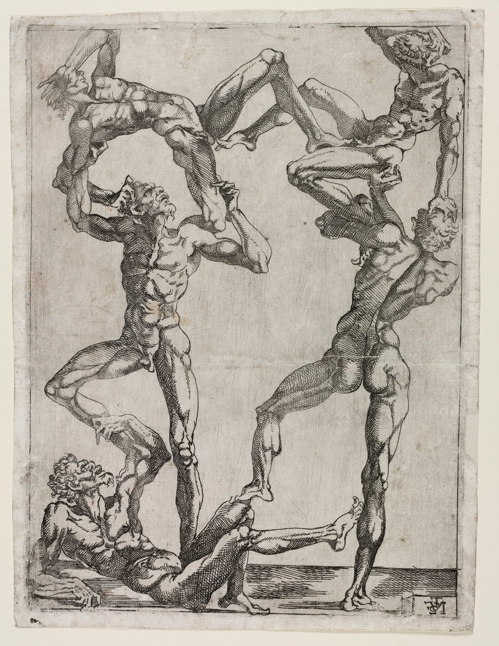 Pyramide af fem mænd, ca. 1543. af Juste de Juste