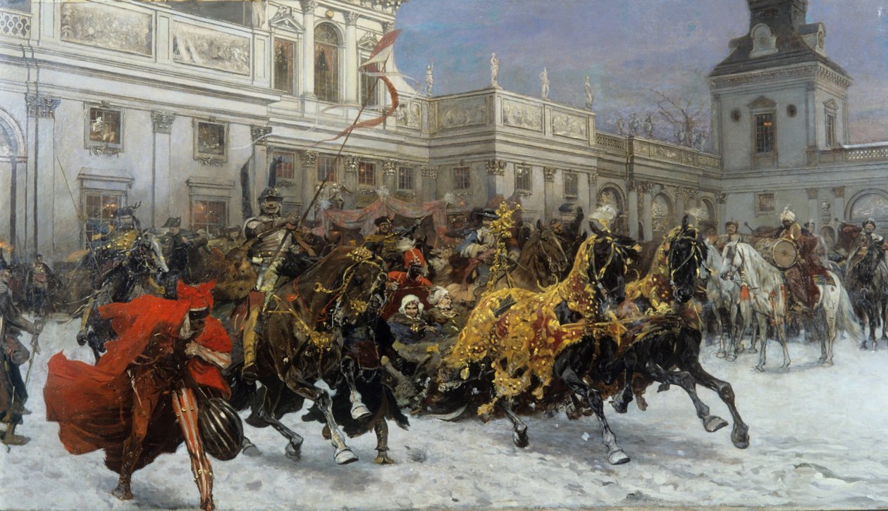 Marysieńka forlader Wilanów af Jozef Brandt