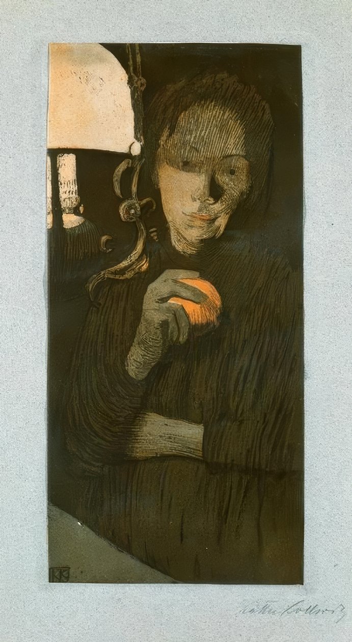 Kvinde med appelsin af Käthe Kollwitz