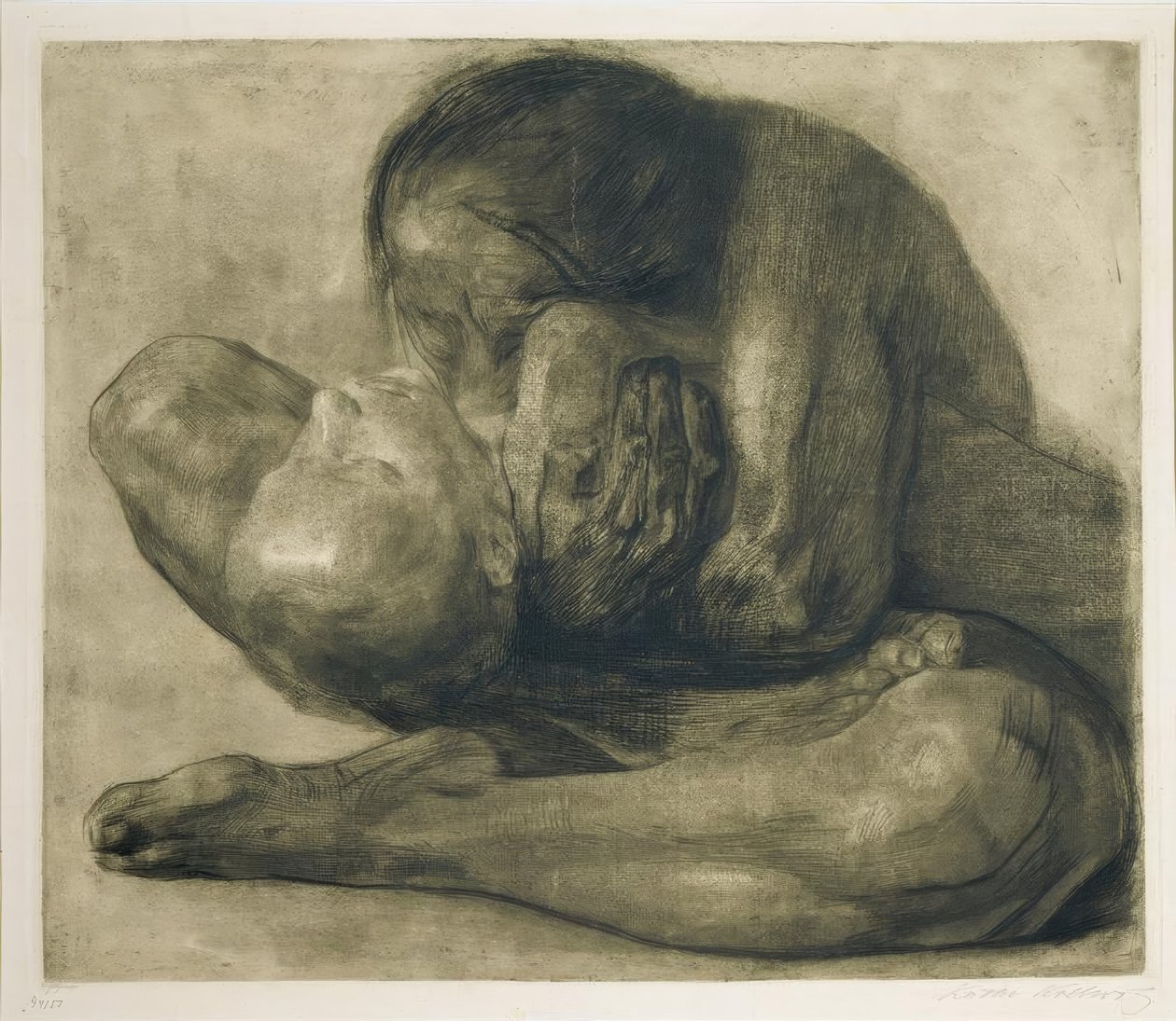 Kvinde med et dødt barn af Käthe Kollwitz