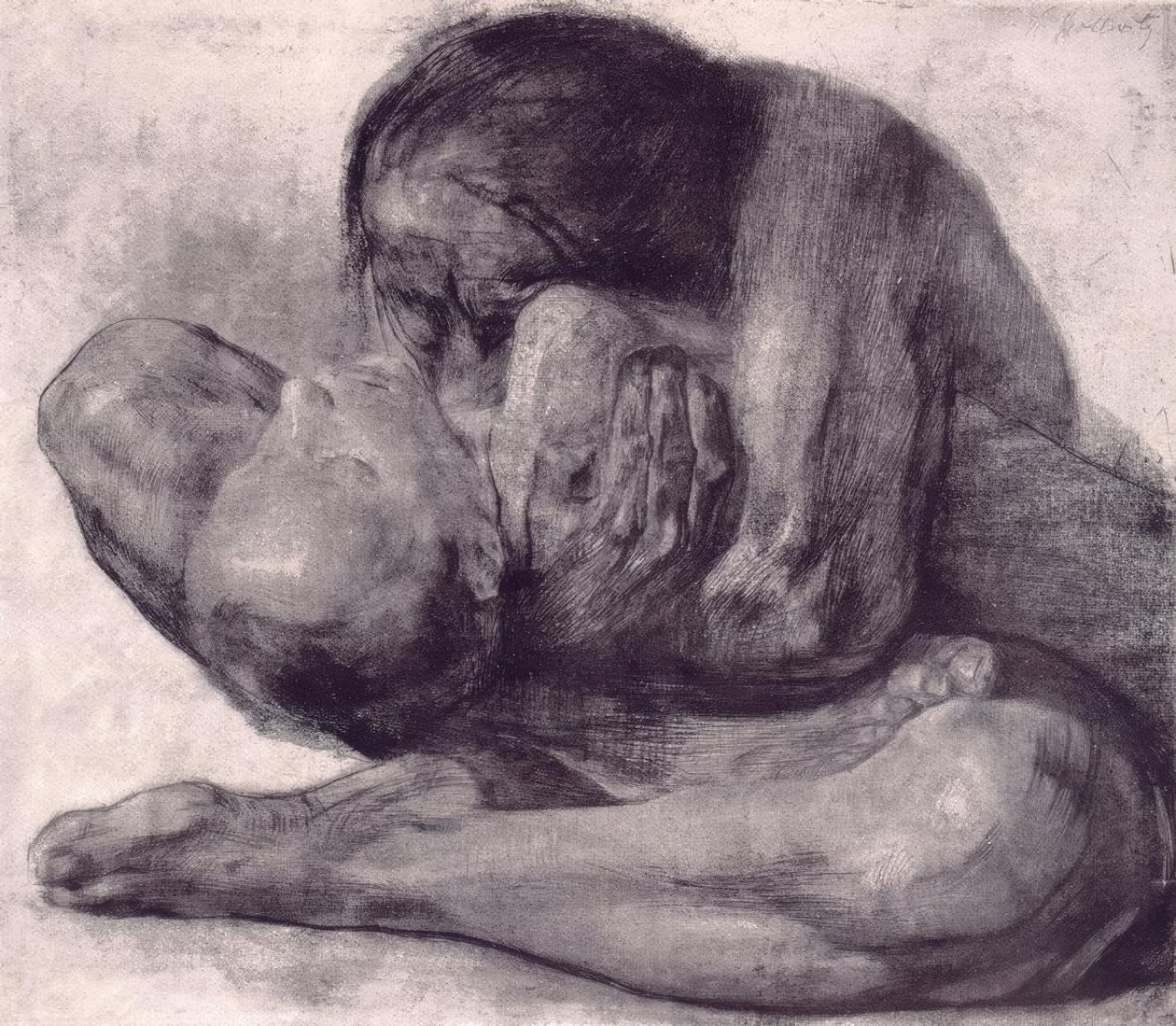 Kvinde med et dødt barn af Käthe Kollwitz