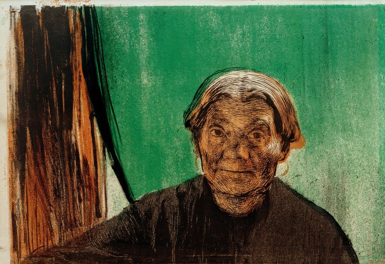 K. Kollwitz, gammel kvinde ved vinduet af Käthe Kollwitz