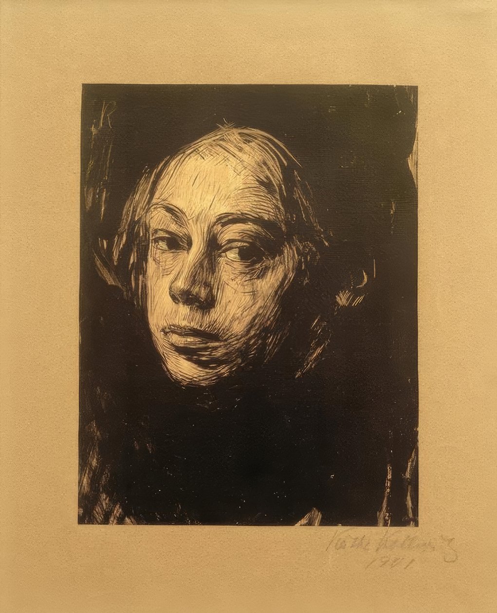 Käthe Kollwitz / Selvportræt 1901 af Käthe Kollwitz