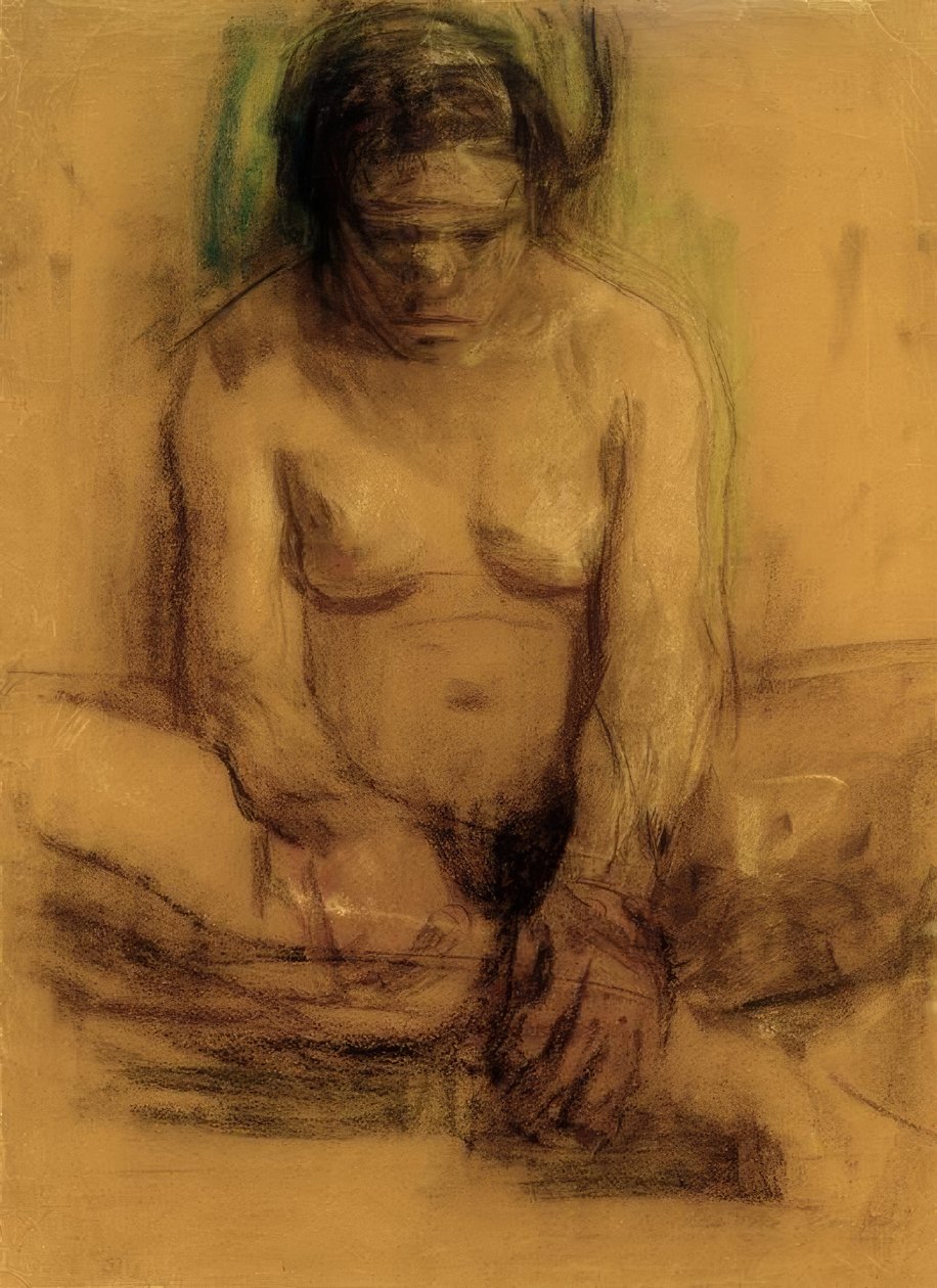 Käthe Kollwitz, Siddende kvindelig nøgen af Käthe Kollwitz