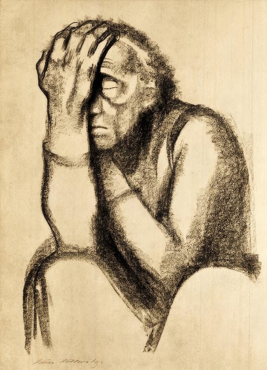 Tænksom kvinde af Käthe Kollwitz
