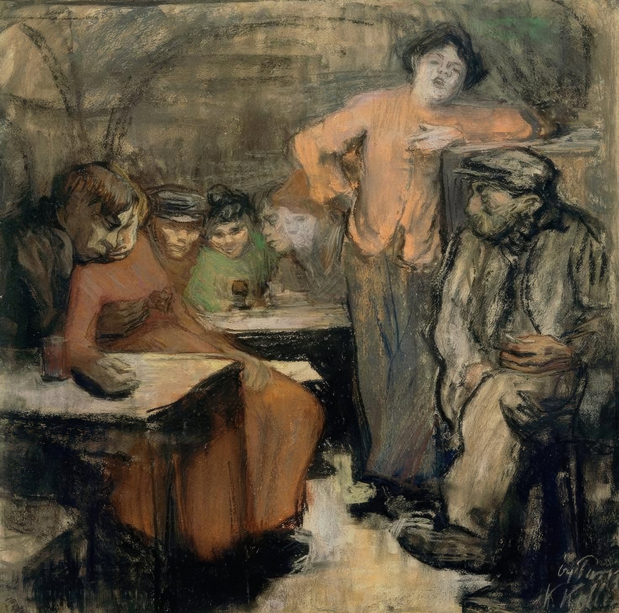 Parisisk kælder af Käthe Kollwitz