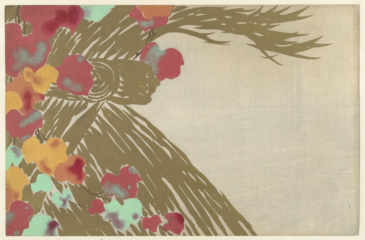 Ivy, 1909 (træbloktryk) af Kamisaka Sekka