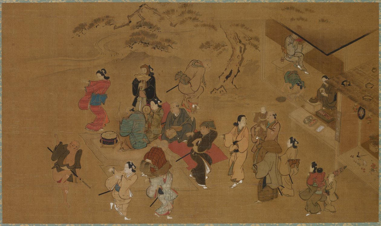 Forårs dansescene af Kanō Tan’yū