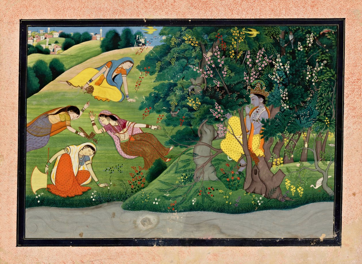 Krishna Fluting til mælkepigerne af Unknown