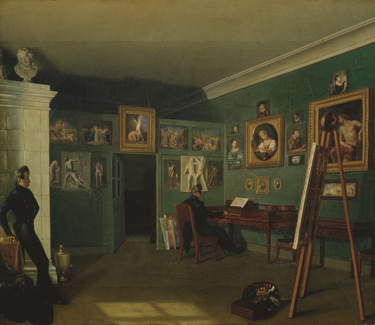 Malerstudiet, 1830 af Kapiton Selentsov