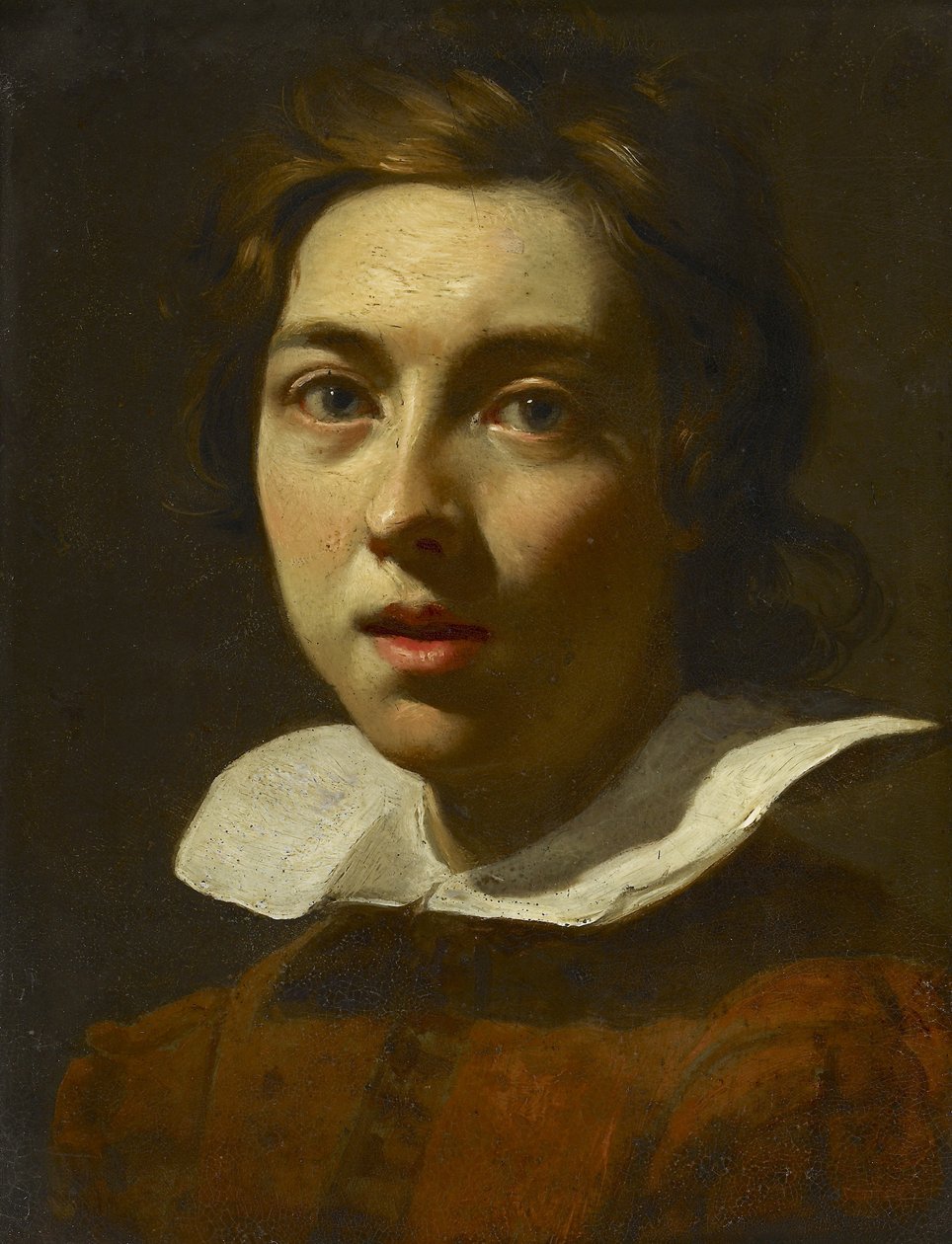 Portræt af en ung mand (olie på kobber) af Karel Dujardin