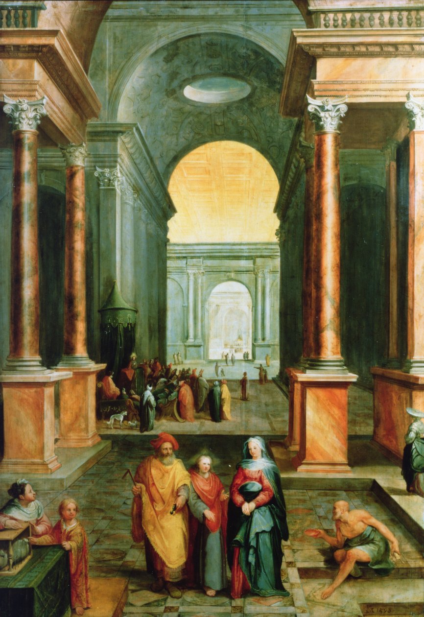 Kristus i templet, 1598 (panel) af Karel van Mander III