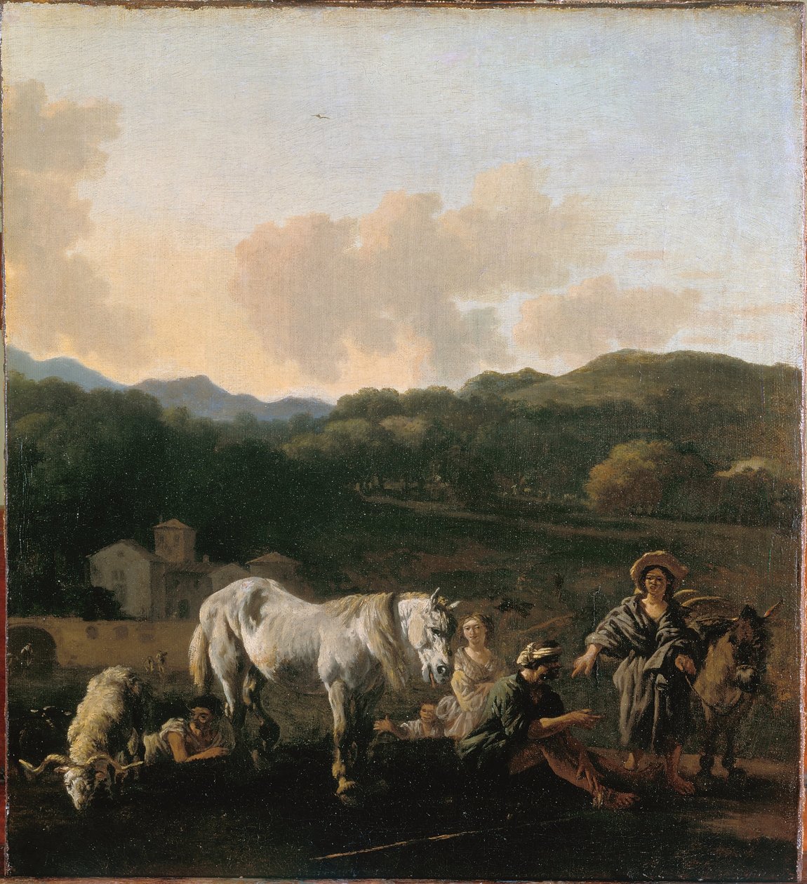 Bønder og en hvid hest af Karel Dujardin