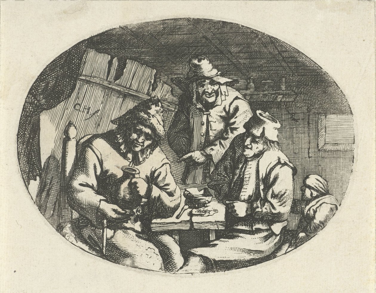 Bønder ved et bord af Karel Hagenbeek