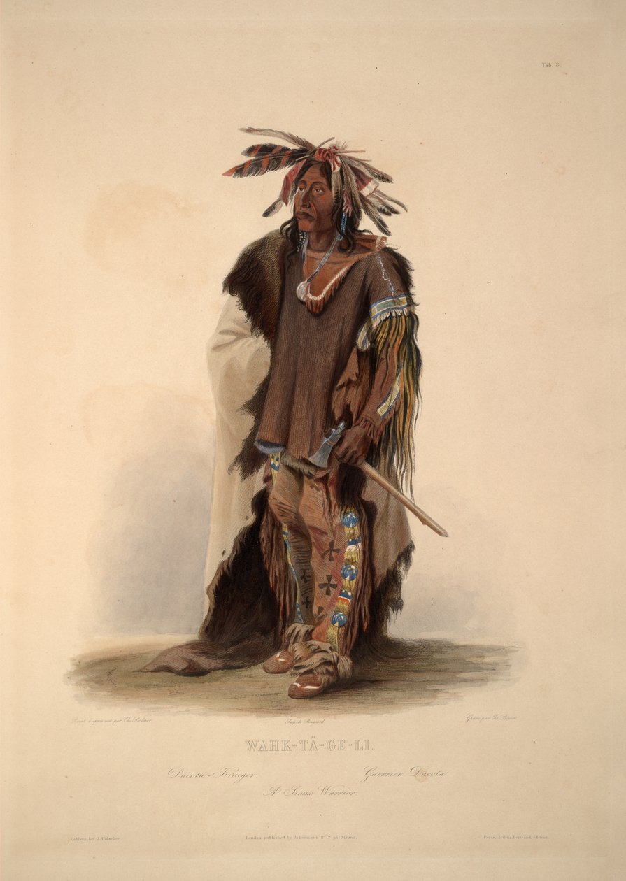 En Sioux -kriger af Karl Bodmer