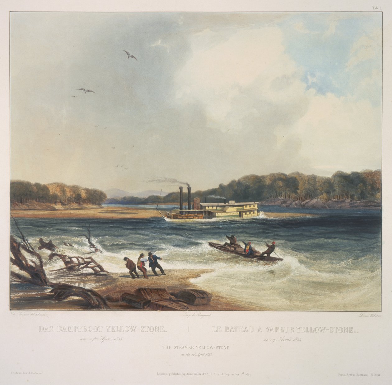 Dampskibet Yellowstone af Karl Bodmer