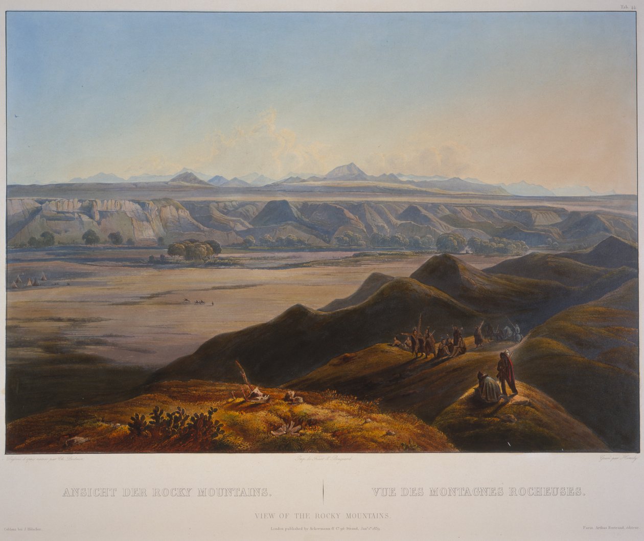 Udsigt over Rocky Mountains af Karl Bodmer