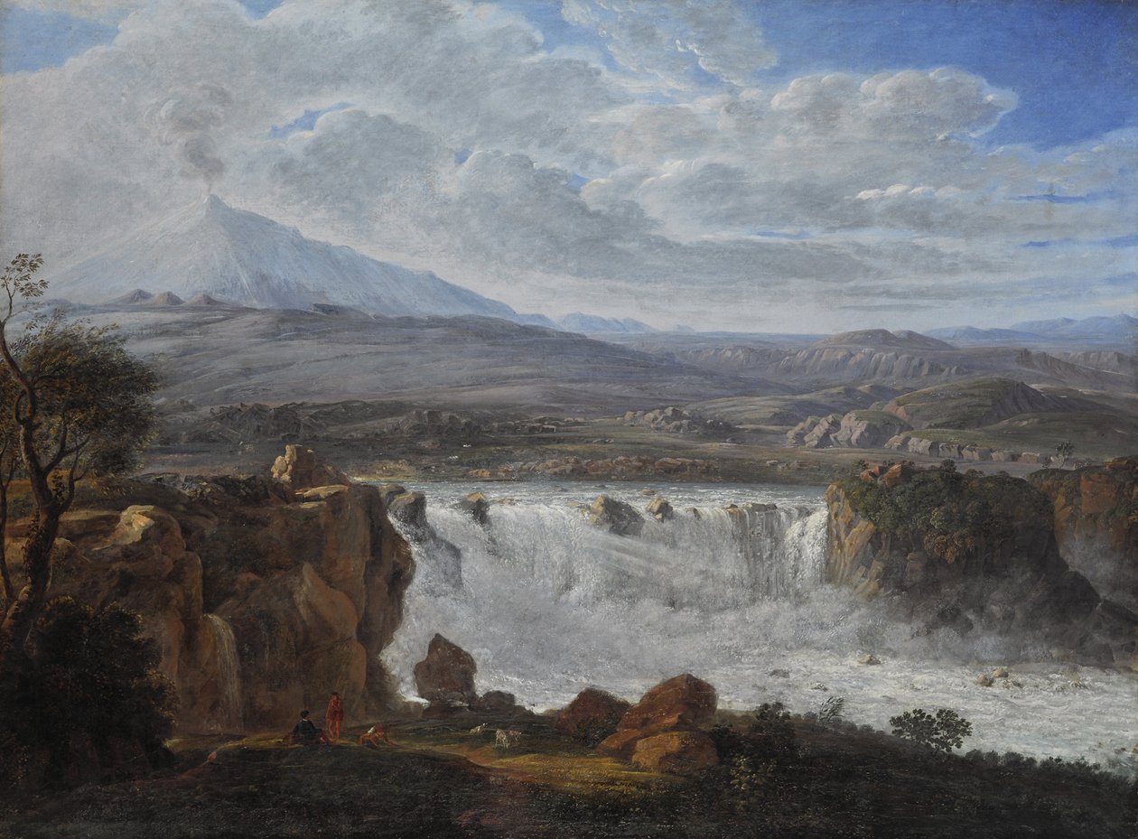 Caracci -vandfaldet nær Aderno ved foden af Etna af Karl Gothard Grass
