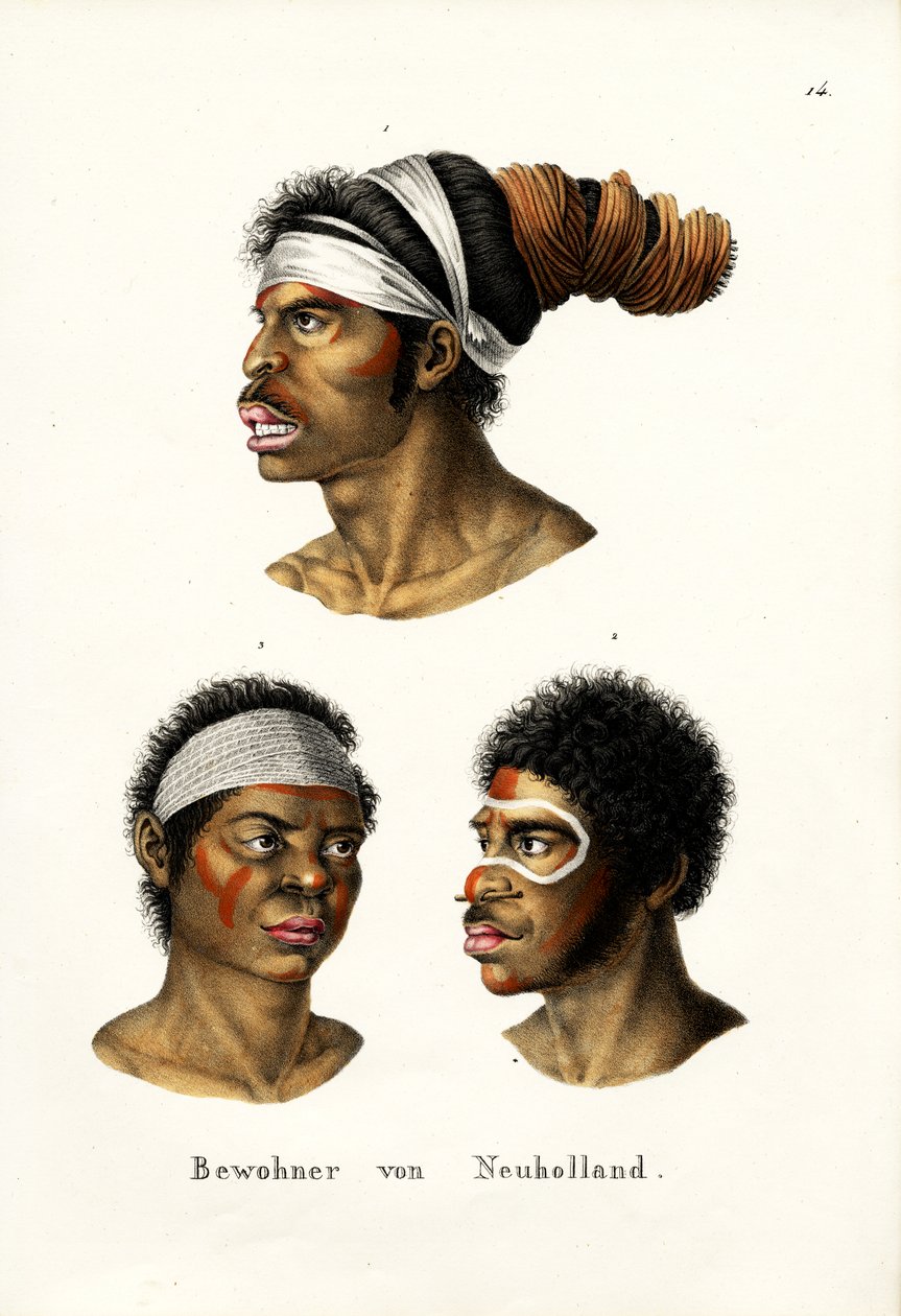 Indfødte australiere, 1824 af Karl Joseph Brodtmann
