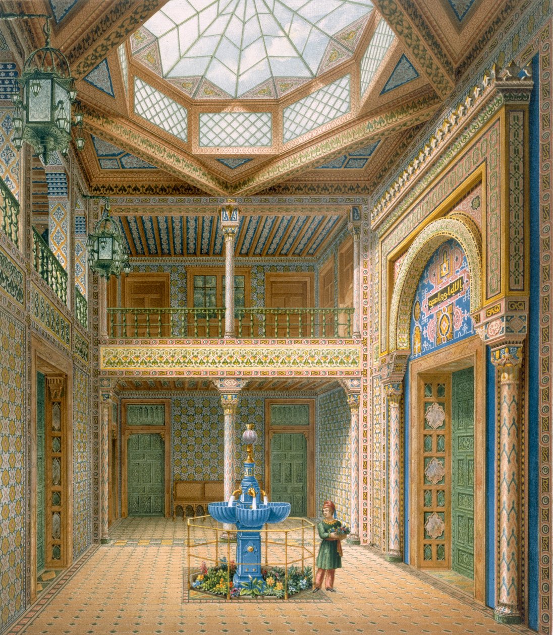 Loft i kopulastil, design til indgangspartiet til Wilhelma, 1837 af Karl Ludwig Wilhelm Zanth