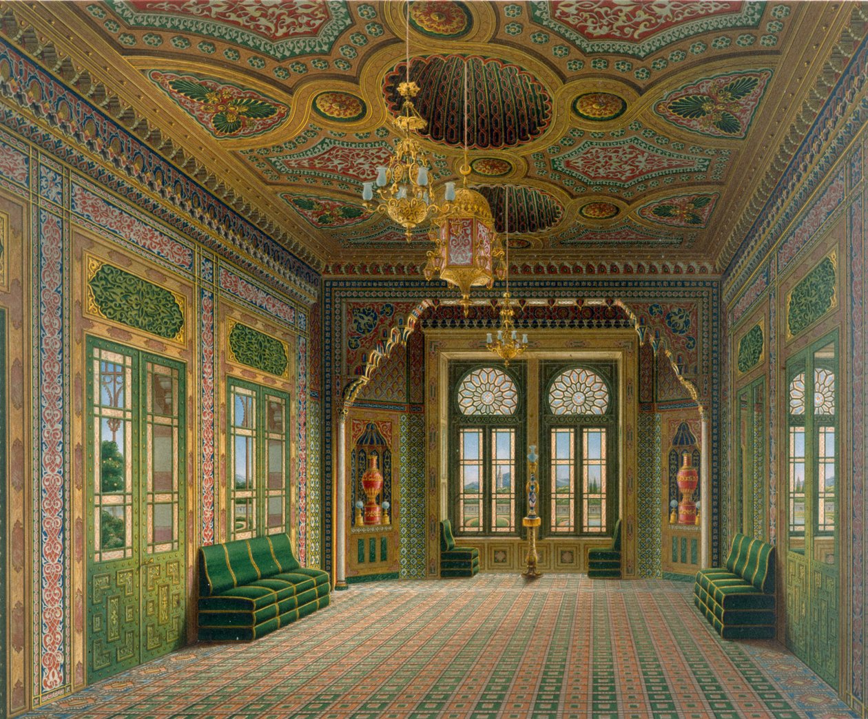 Design til et receptionslokale med kinesiske gryder, 1837 af Karl Ludwig Wilhelm Zanth