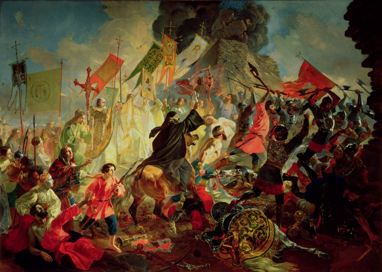 Kong Stephan IV Batory belejrede Pskov i 1581 af Karl Pavlovich Bryullov