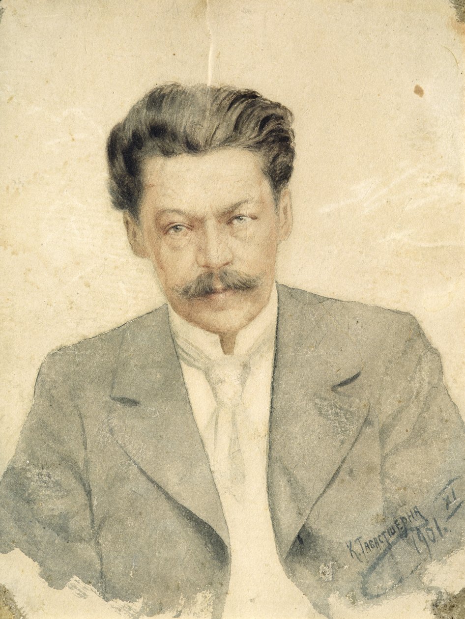 Portræt af komponisten Anton Arensky (wc på pap) af Karl Tavaststjerna