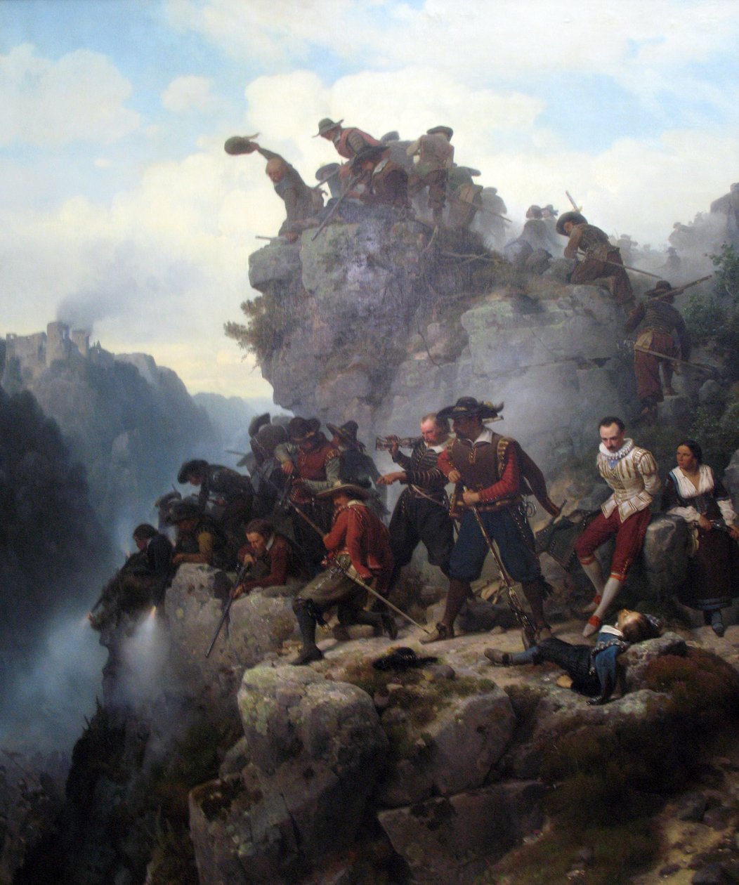 Skytterne forsvarer et pas af Carl Friedrich Lessing