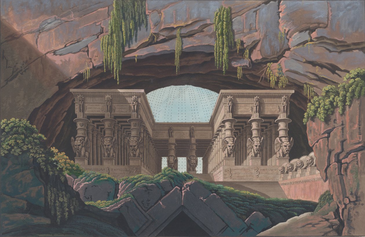 Tempel blandt klipper, 1847-49. af Karl Friedrich Thiele