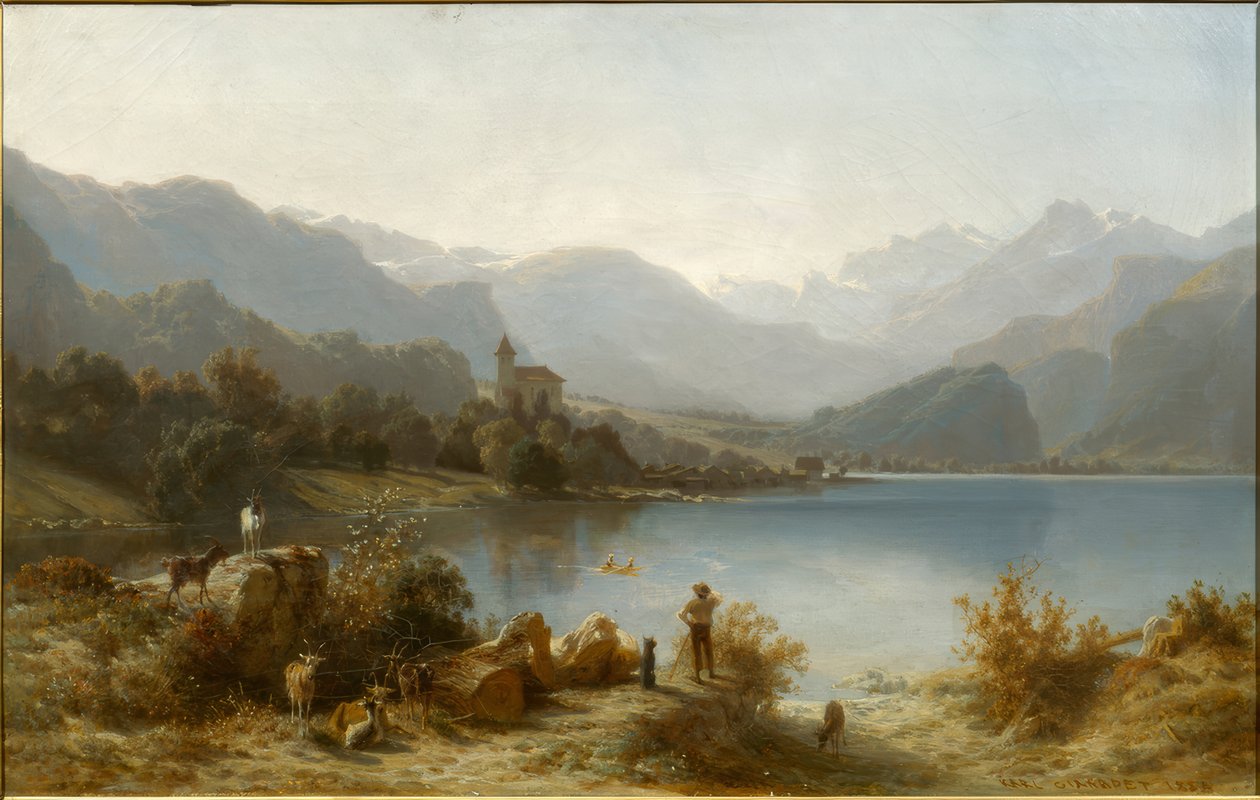 Brienz og Brienz-søen af Karl Girardet