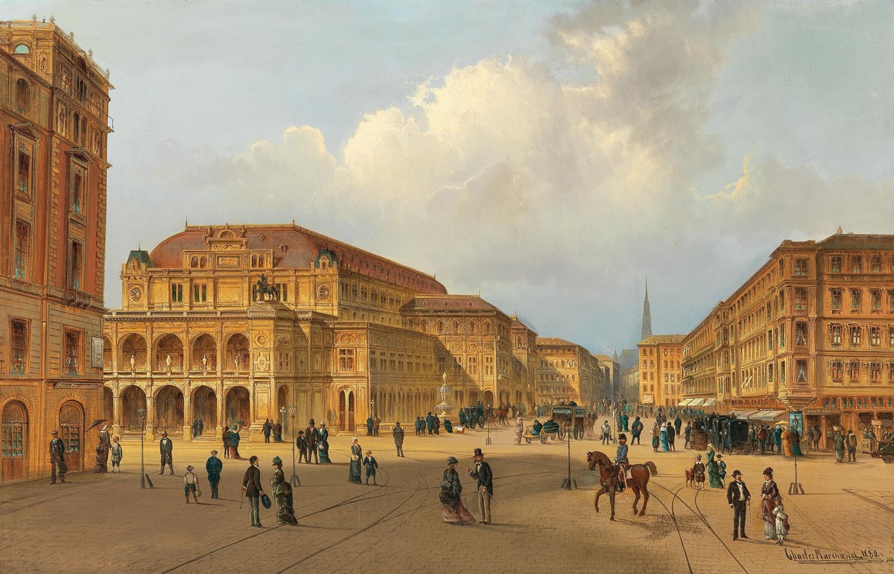 Udsigt over Wiener Statsopera, 1880. af Karl Kaufmann